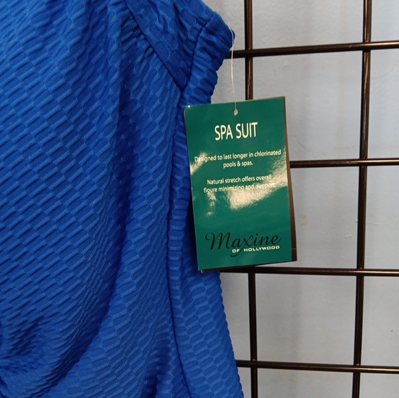 NEW Maxine of Hollywood Sz 20W Royal Blue One Piece Spa Swim Suit Plus NWT - Picture 3 of 6